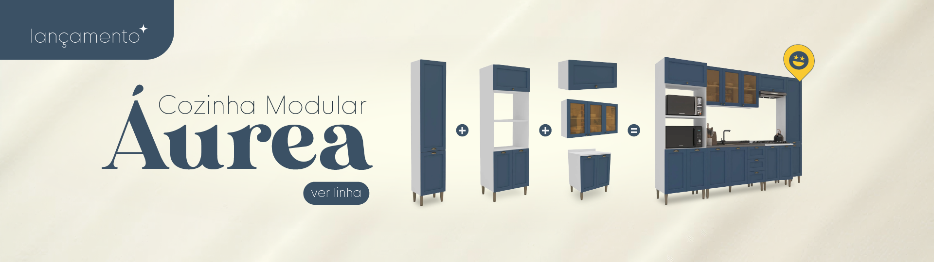 Lançamento - Cozinha Modular Provençal Áurea estilo Cozinha Americana